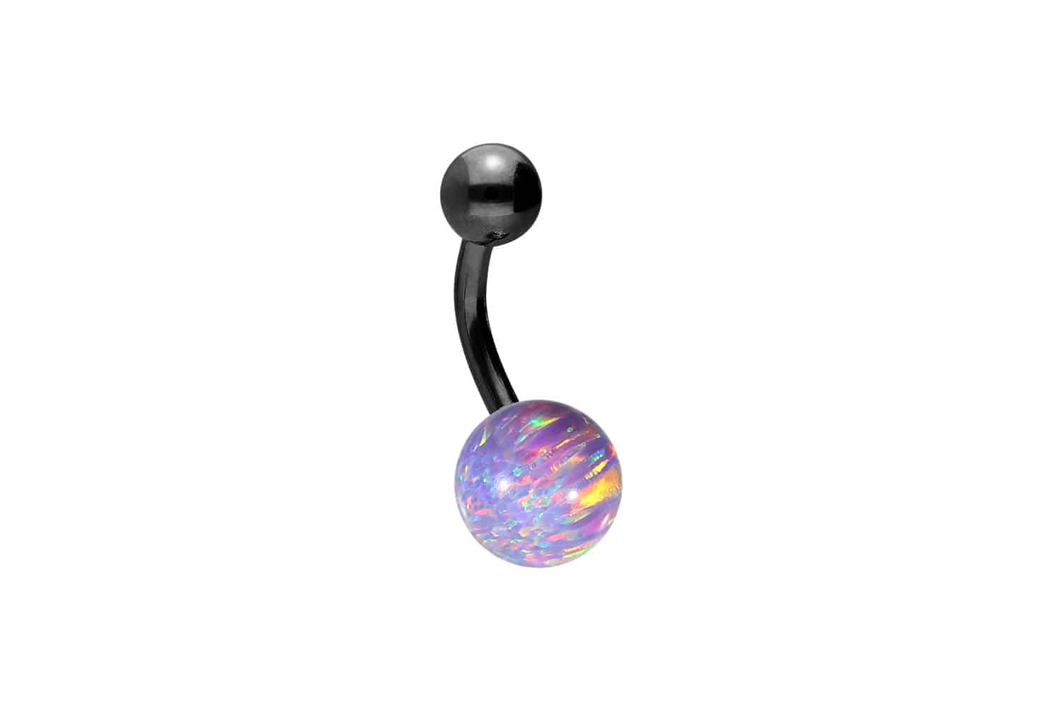 Titan Bananabell Piercing SYNTHETISCHER OPAL + TITAN-KUGEL